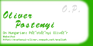 oliver postenyi business card